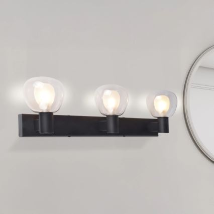 Badezimmer-Wandleuchte POLA 3xG9/5W/230V IP44 schwarz/transparent
