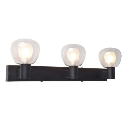 Badezimmer-Wandleuchte POLA 3xG9/5W/230V IP44 schwarz/transparent