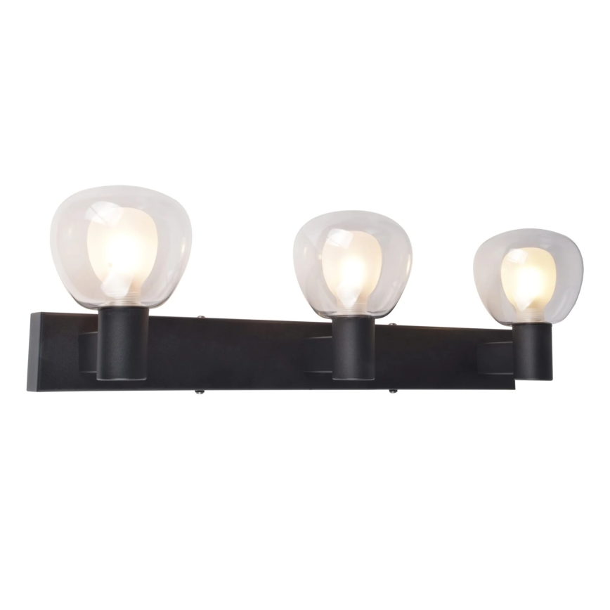Badezimmer-Wandleuchte POLA 3xG9/5W/230V IP44 schwarz/transparent
