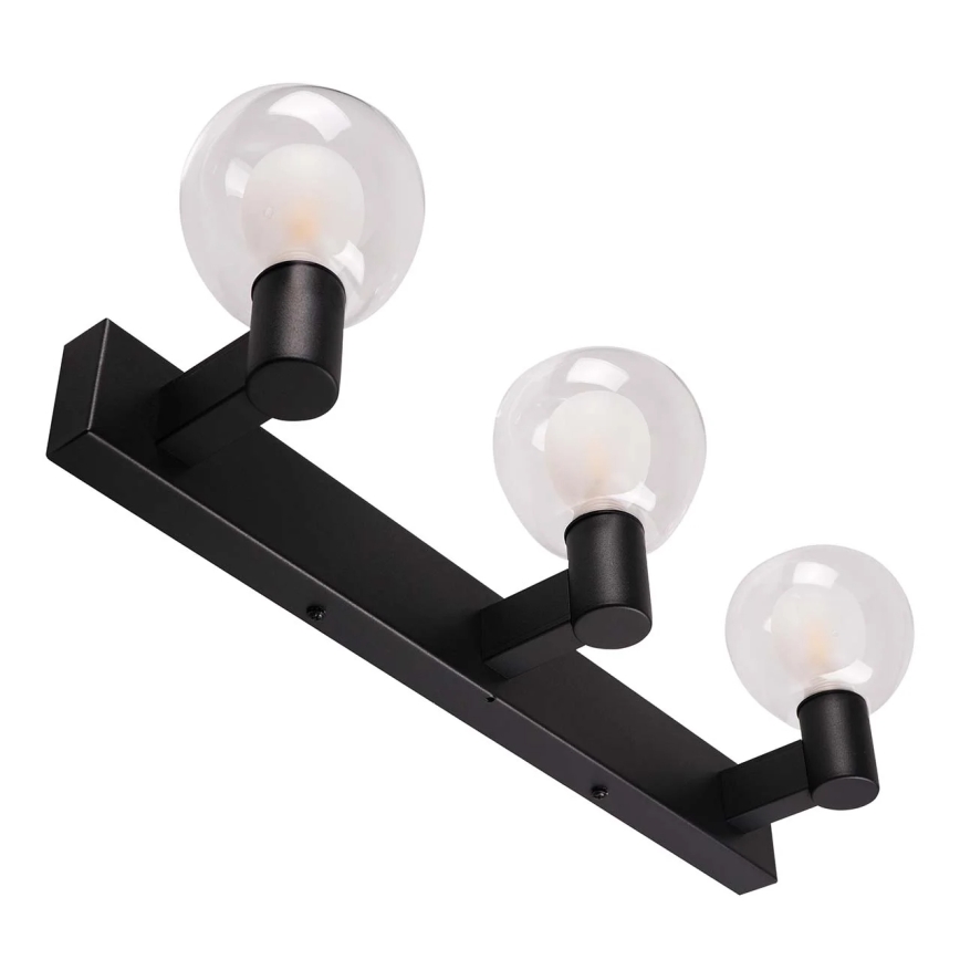 Badezimmer-Wandleuchte POLA 3xG9/5W/230V IP44 schwarz/transparent