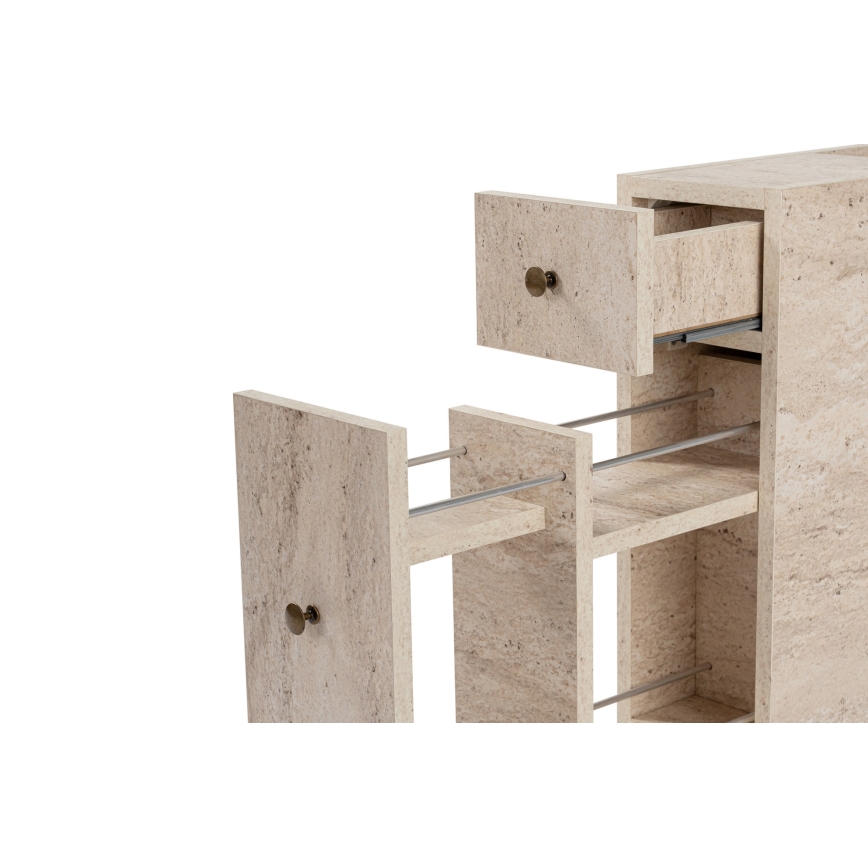 Badezimmerschrank MELODY, Marmor-Dekor, beige