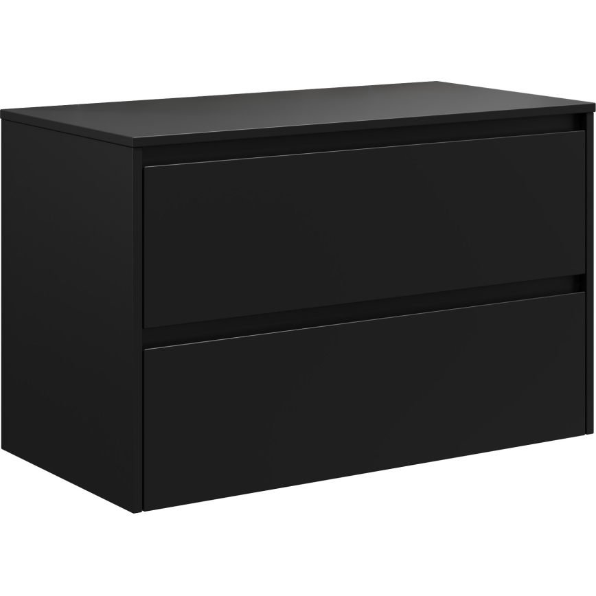 Badezimmerschrank mit Waschbecken TRONDHEIM/DRAMMEN 90x57x46 cm schwarz/weiß