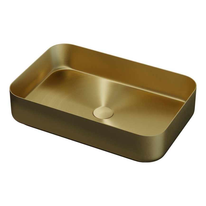 Badezimmerschrank mit Waschbecken TRONDHEIM/LJORDAL 90x57x46 cm Anthrazit/Messing