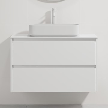 Badezimmerschrank mit Waschbecken TRONDHEIM/LJORDAL 90x57x46 cm weiß