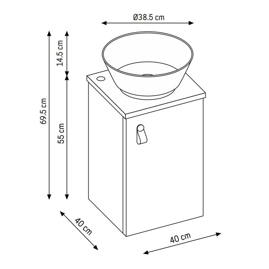 Badezimmerschrank mit Waschtisch SOREN, grau