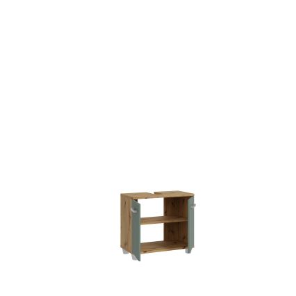 Badezimmerschrank VENOM grün/Artisan-Eiche
