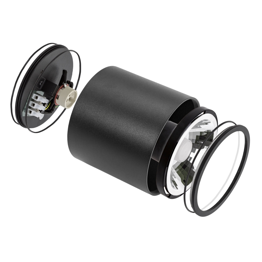 Badezimmerstrahler CHLOE AR111 1xGU10/12W/230V IP65 rund schwarz