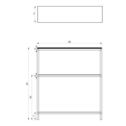 Badregal 67x60 cm schwarz