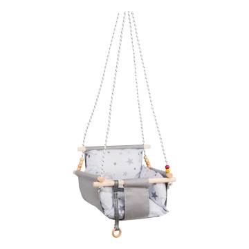 Balançoire textile enfant SELALE blanc/gris