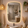 Baltica Design - LED Miroir mural de salle de bains rétroéclairé STONE CALM LED/15W/230V 2700K 90x60 cm IP65 noir
