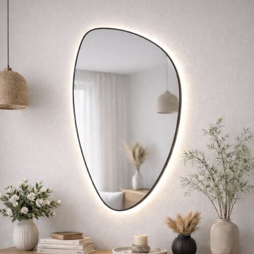 Baltica Design - LED miroir mural de salle de bains rétroéclairé STONE FLUID LED/15W/230V 4500K 92x55 cm IP65 noir