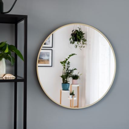 Baltica Design - LED-Badezimmer-Wandspiegel mit Hintergrundbeleuchtung BRIGHT LED/15W/230V 3000K Ø 80 cm IP65 goldfarben