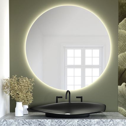 Baltica Design - Miroir mural LED pour salle de bains, rétroéclairé BRIGHT LED/15W/230V 3000K Ø 80 cm IP65