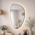 Baltica Design - Miroir mural de salle de bains rétroéclairé STONE FLUID LED/15W/230V 2700K 92x55 cm IP65 noir