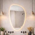 Baltica Design - Miroir mural LED de salle de bains avec rétroéclairage STONE FLUID LED/15W/230V 2700K 92x55 cm IP65
