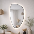 Baltica Design - Specchio da bagno da parete con illuminazione LED STONE FLUID LED/15W/230V 4500K 92x55 cm IP65 nero