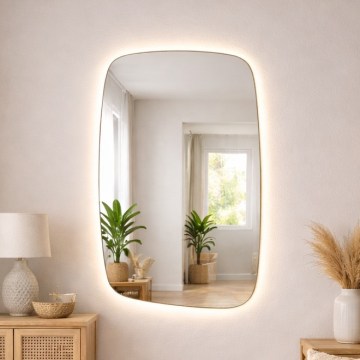 Baltica Design - Specchio da parete per bagno con retroilluminazione LED STONE CALM LED/15W/230V 4500K 90x60 cm IP65
