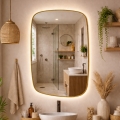 Baltica Design - Specchio da parete per bagno LED con retroilluminazione STONE CALM LED/15W/230V 4500K 90x60 cm IP65 dorato
