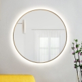 Baltica Design - Specchio da parete per bagno LED retroilluminato BRIGHT LED/15W/230V 4500K Ø 100 cm IP65 dorato