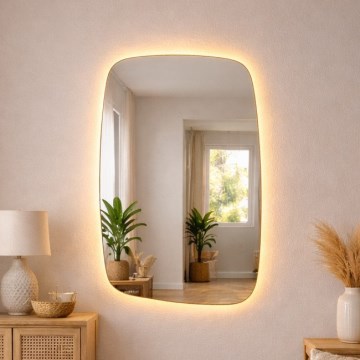 Baltica Design - Specchio da parete per bagno retroilluminato a LED STONE CALM LED/15W/230V 2700K 90x60 cm IP65