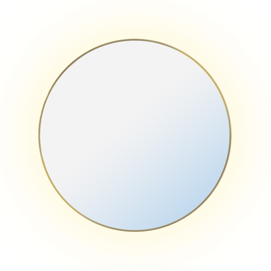 Baltica Design - Specchio da parete per bagno con illuminazione a LED integrata BRIGHT LED/15W/230V 4500K Ø 80 cm IP65, finitura oro