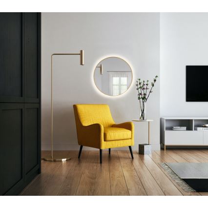 Baltica Design - Specchio da parete per bagno con illuminazione a LED integrata BRIGHT LED/15W/230V 4500K Ø 80 cm IP65, finitura oro