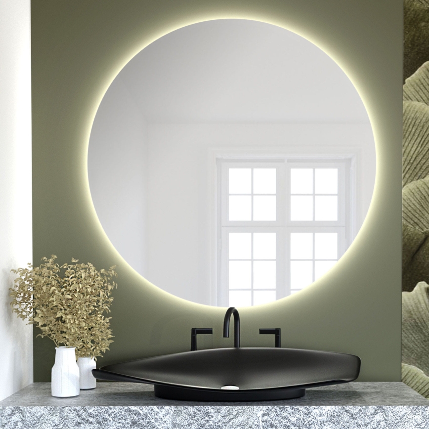 Baltica Design - Specchio da parete per bagno con illuminazione LED BRIGHT, 15W/230V, 3000K, Ø 80 cm, IP65