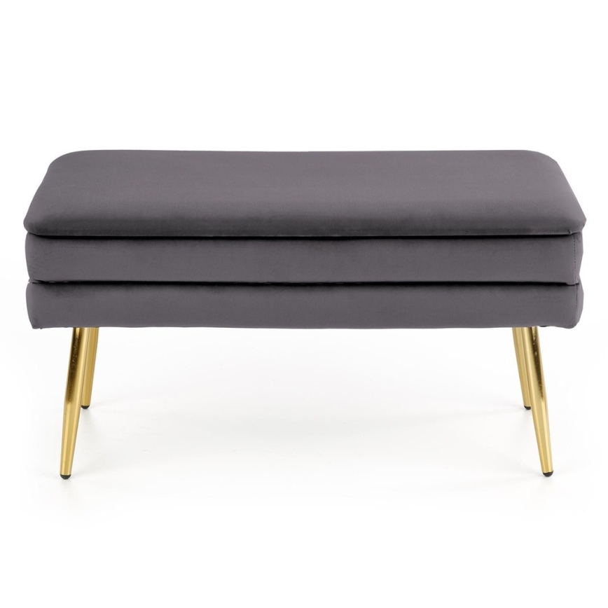 Banc avec un espace de stockage VELVA 37x78 cm gris/doré