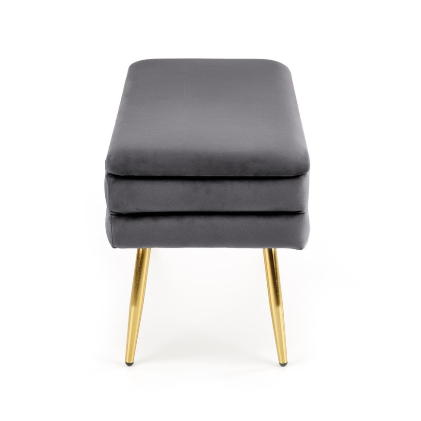 Banc avec un espace de stockage VELVA 37x78 cm gris/doré