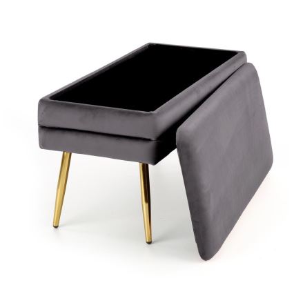 Banc avec un espace de stockage VELVA 37x78 cm gris/doré