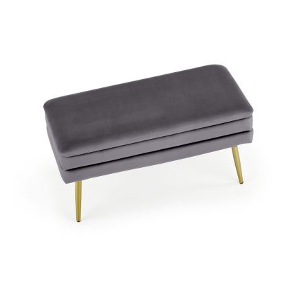 Banc avec un espace de stockage VELVA 37x78 cm gris/doré