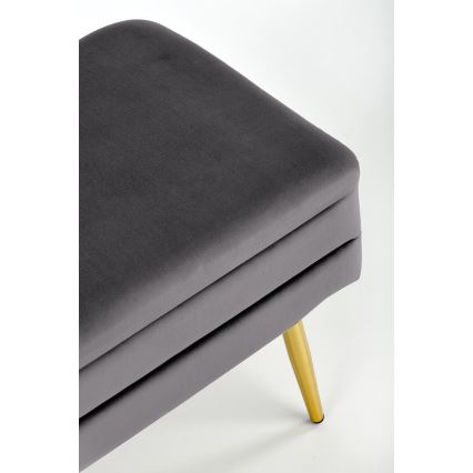 Banc avec un espace de stockage VELVA 37x78 cm gris/doré