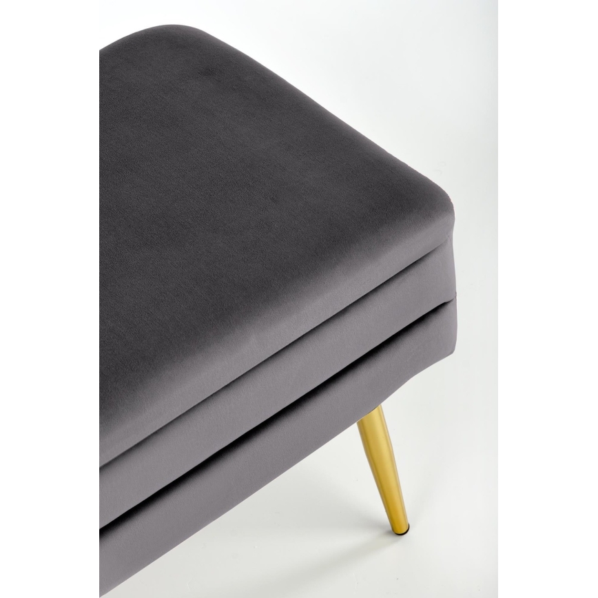 Banc avec un espace de stockage VELVA 37x78 cm gris/doré