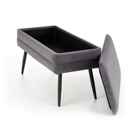 Banc avec un espace de stockage VELVA 37x78 cm gris