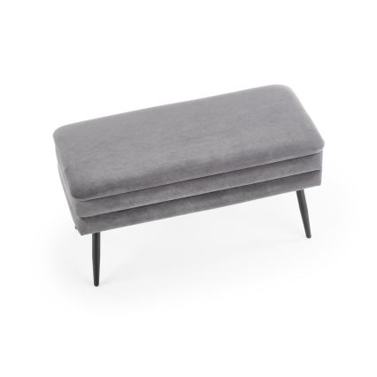 Banc avec un espace de stockage VELVA 37x78 cm gris