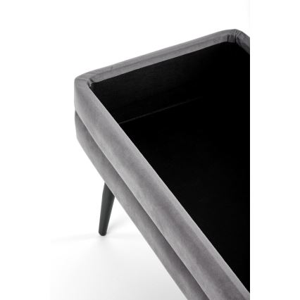Banc avec un espace de stockage VELVA 37x78 cm gris