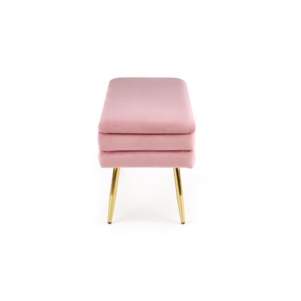 Banc avec un espace de stockage VELVA 37x78 cm rose/doré