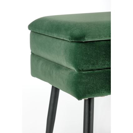 Banc avec un espace de stockage VELVA 37x78 cm vert/noir