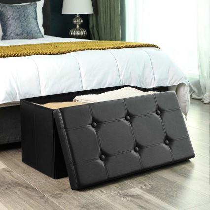 Banc en cuir SULTAN noir