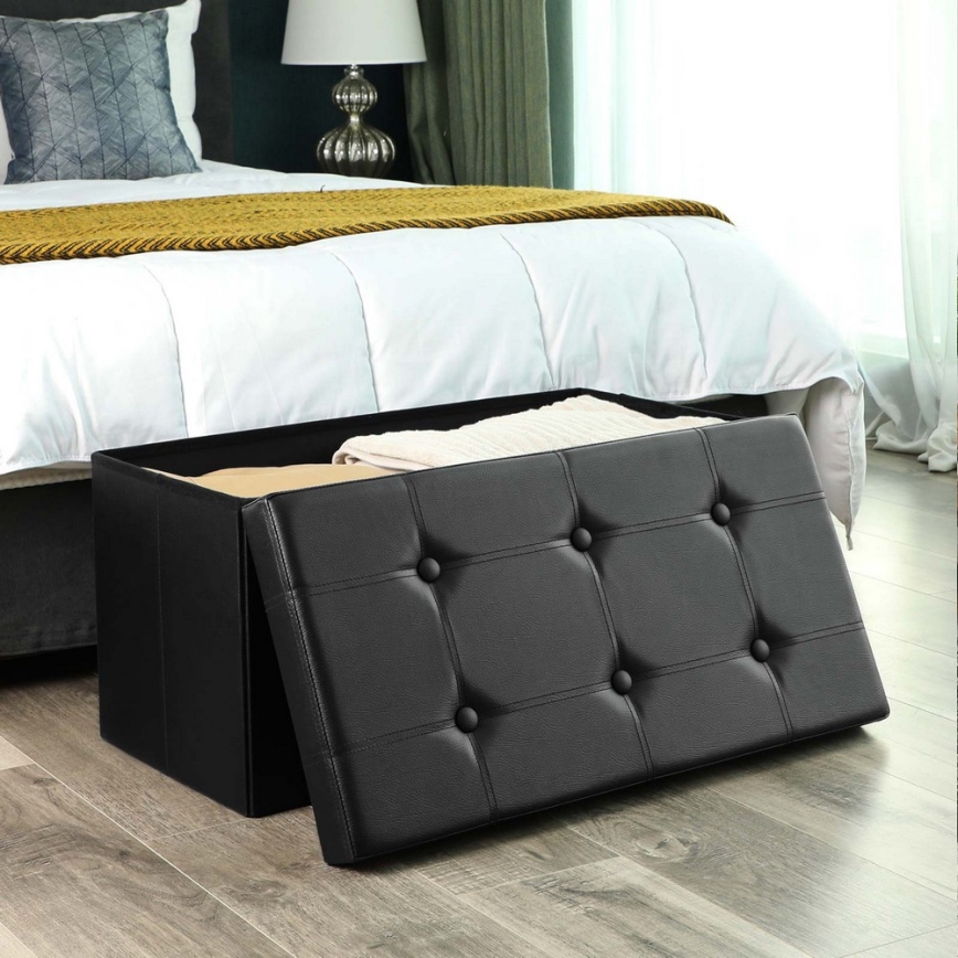 Banc en cuir SULTAN noir