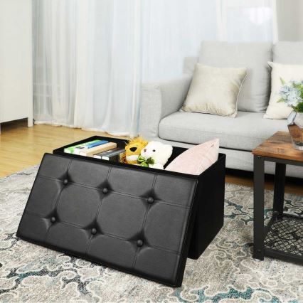 Banc en cuir SULTAN noir