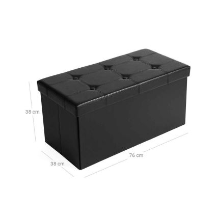 Banc en cuir SULTAN noir