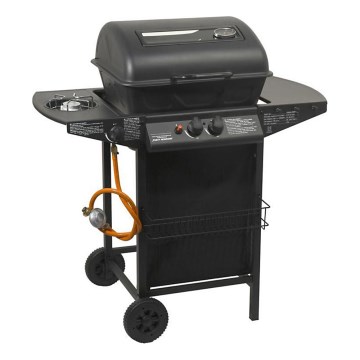 Barbecue a gas con 3 bruciatori, nero