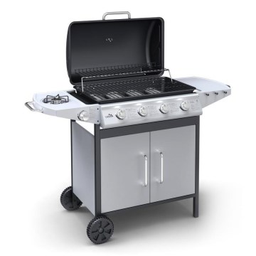 Barbecue à gaz 4 brûleurs en acier inoxydable