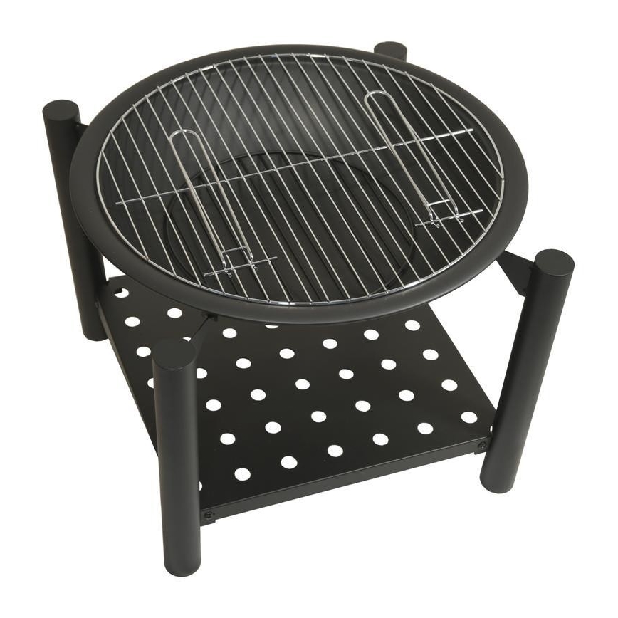 Barbecue au bois portatif avec grille 48 cm