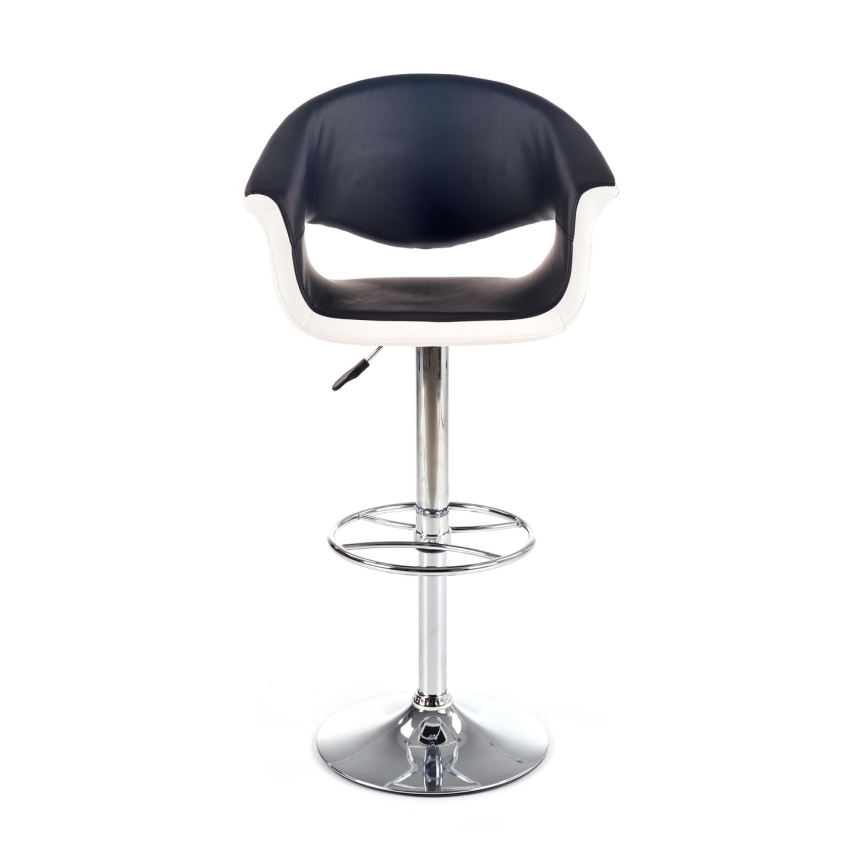 Barhocker 115x60 cm weiß/schwarz/glänzendes Chrom