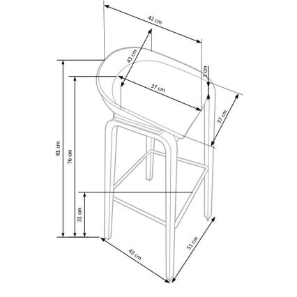 Barhocker 81x51 cm beige/weiß