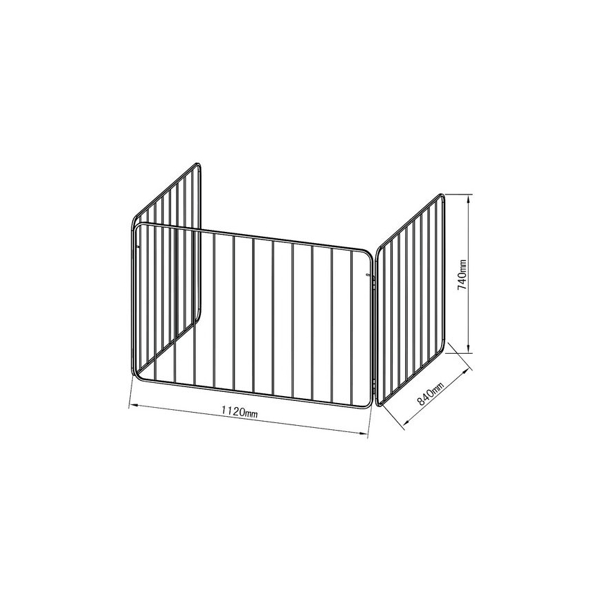 Barriera di sicurezza per camino 74x280 cm nero