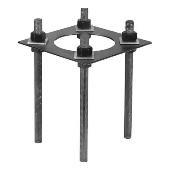 Base di montaggio per palo di illuminazione esterna BASE 20x20 cm nera