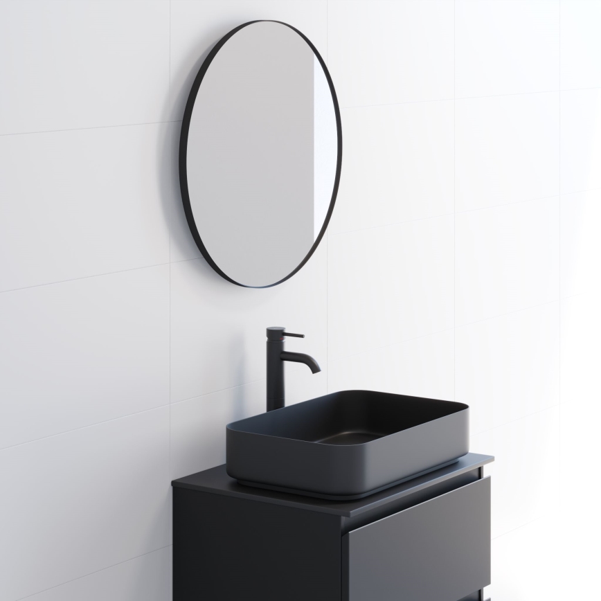 BATH DELUXE 01-060-09-02-00 -Specchio da bagnoBORGSTED diametro 60 cm nero